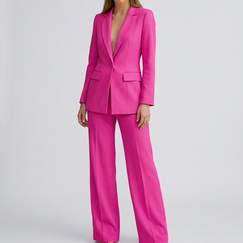 Elegant Blazer och Byxor Set för Kvinnor