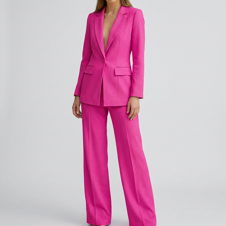 Elegant Blazer och Byxor Set för Kvinnor