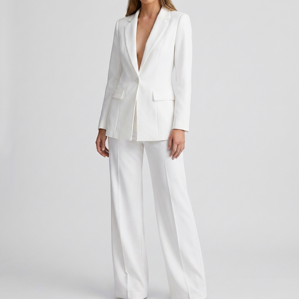 Elegant Blazer och Byxor Set för Kvinnor