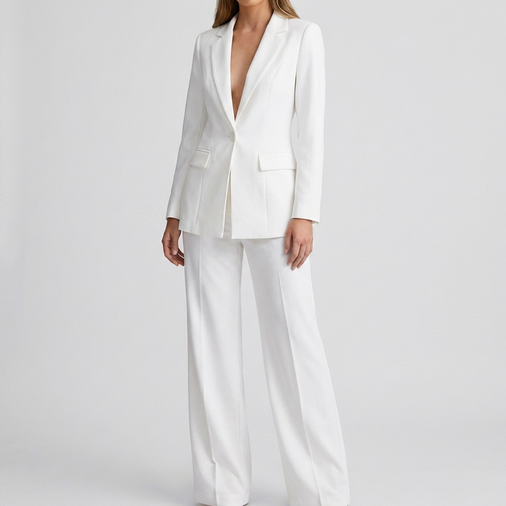 Elegant Blazer och Byxor Set för Kvinnor