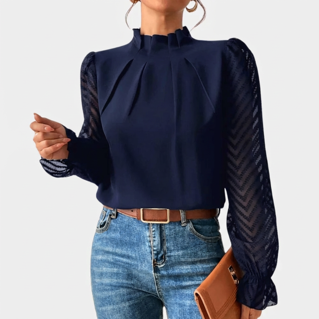 Elegant Långärmad Topp för Kvinnor