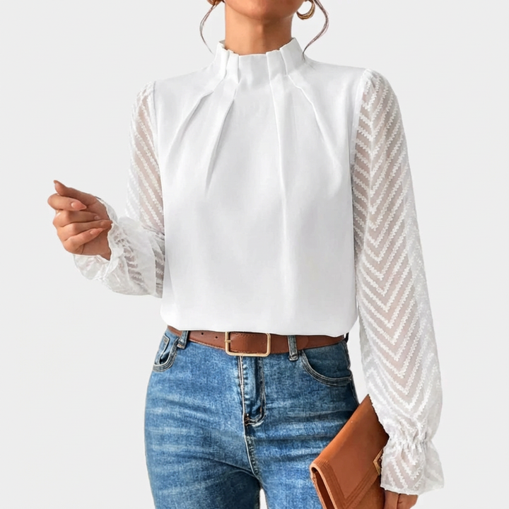 Elegant Långärmad Topp för Kvinnor