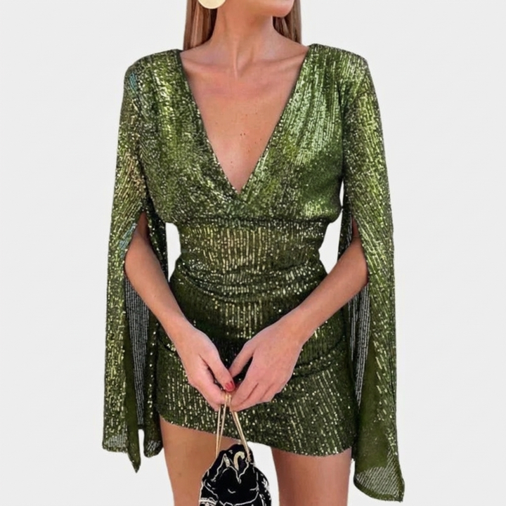 Glamourklänning med glittrande detaljer