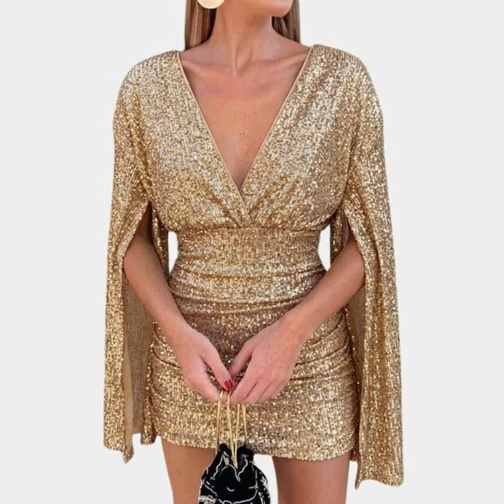 Glamourklänning med glittrande detaljer