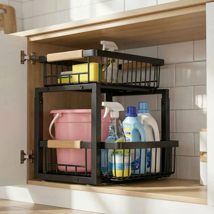 2-Nivå Drag-Ut Under-Sink Organizer