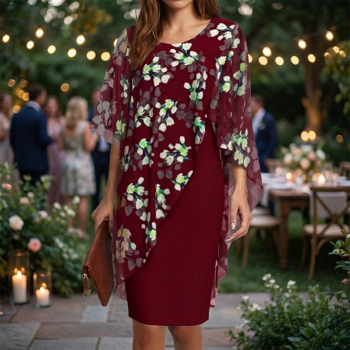 Elegant Blommig Klänning för Kvinnor