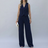 Elegant ärmlös blazer-set för kvinnor