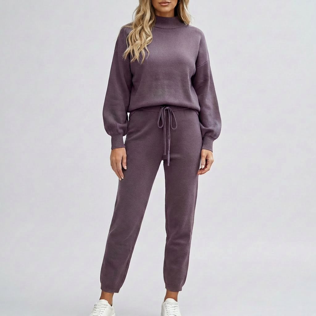 Avslappnad 2-delars outfitset för kvinnor