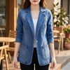 Stilren Denim Blazer för Kvinnor