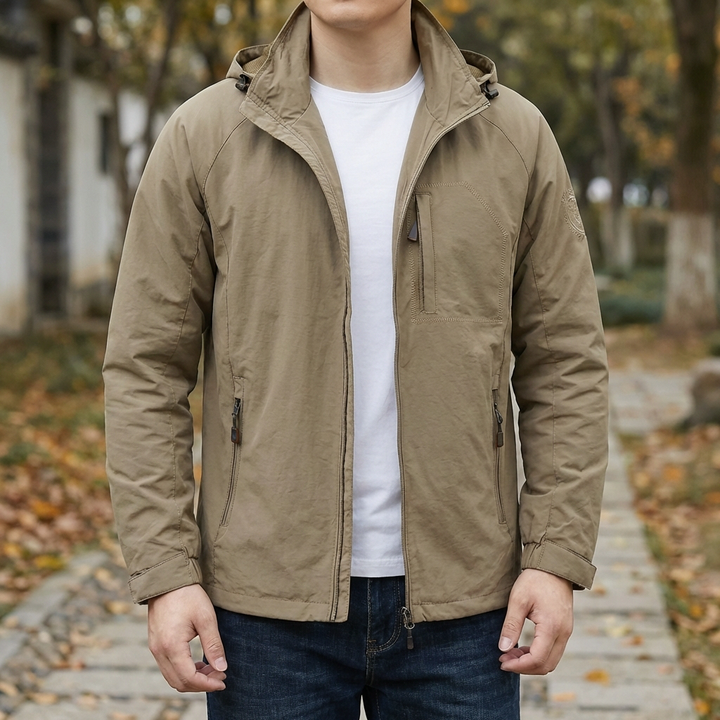 Hooded Zip-Up Övergångsjacka för Män