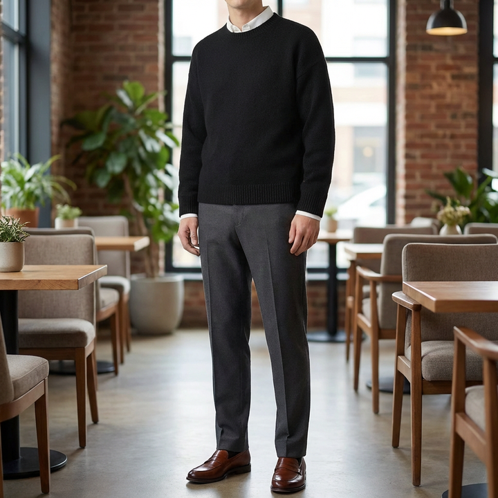 Crewneck Pullover Stickad Tröja