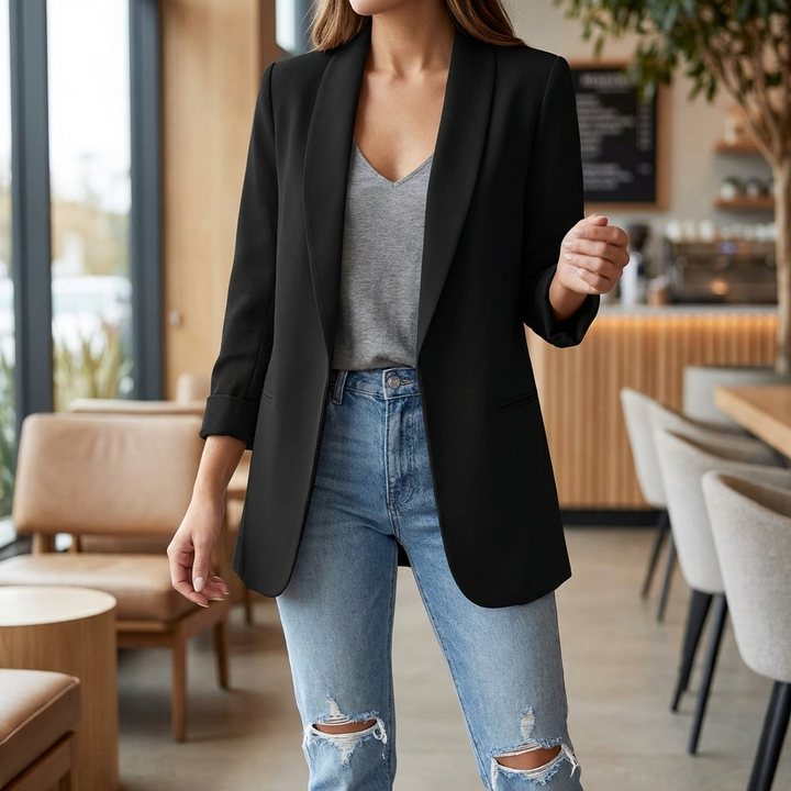 Lång Slim Fit Blazer för Kvinnor