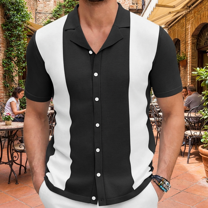 Elegant Herrers Bomulls Casual Skjorta