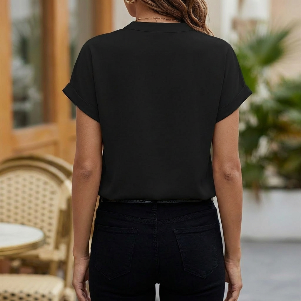 Elegant V-ringad Blus Timeless Charm för Kvinnor