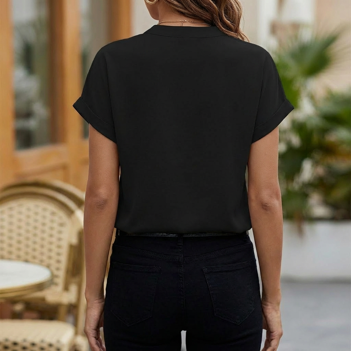Elegant V-ringad Blus Timeless Charm för Kvinnor