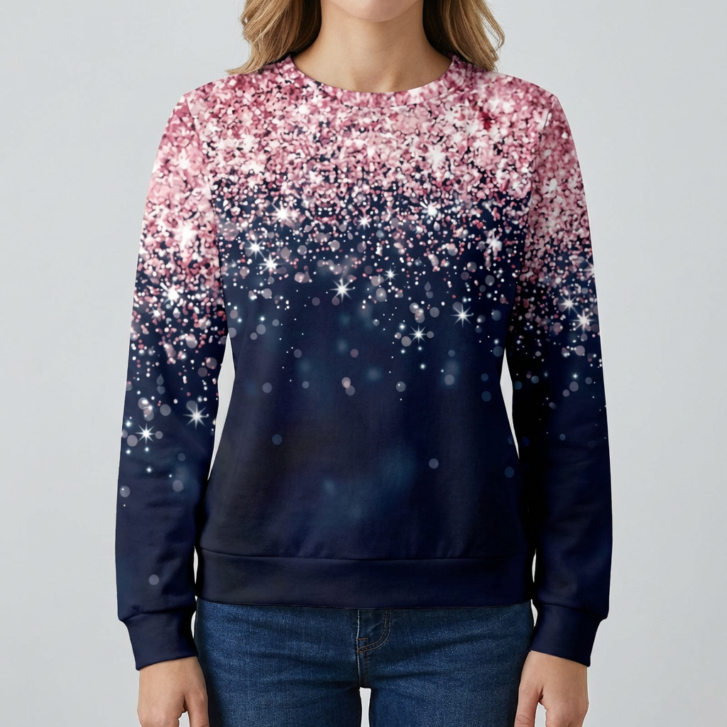 Stilig Snöflinga Hoodie för Kvinnor
