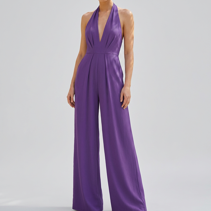 Djup V-hals Backless Jumpsuit för Kvinnor