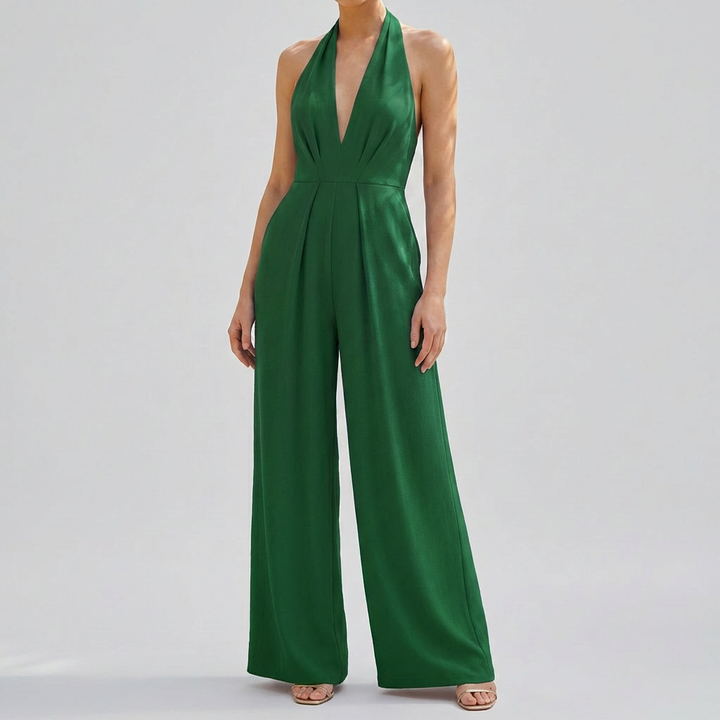 Djup V-hals Backless Jumpsuit för Kvinnor