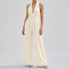 Djup V-hals Backless Jumpsuit för Kvinnor