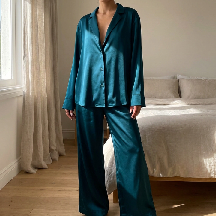 Kvinnors Satin Loungewear Set