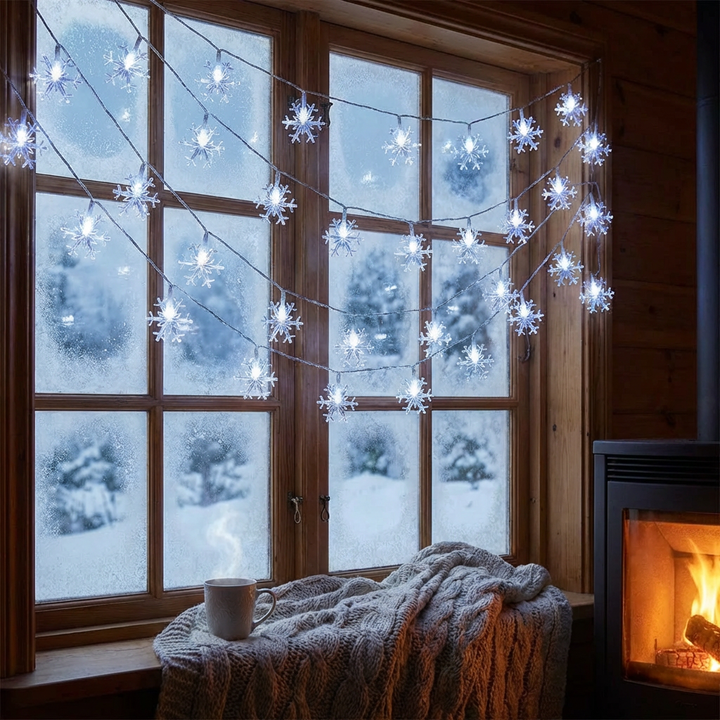 Snöflinga-formade LED-ljusslingor
