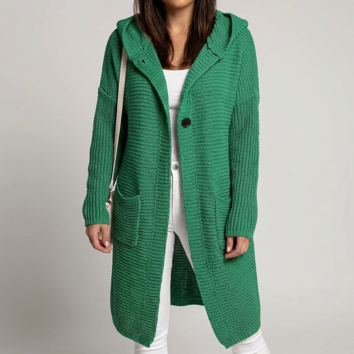 Stickad Hooded Cardigan för Kvinnor