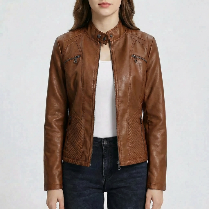 Slim-Fit Moto Jacka för Kvinnor