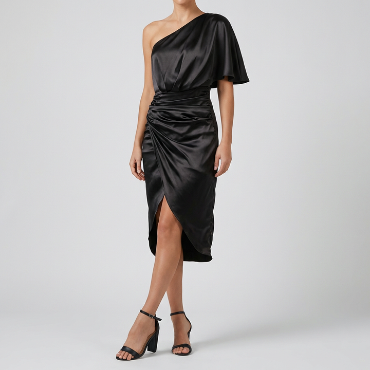 Asymmetrisk Off-Shoulder Klänning