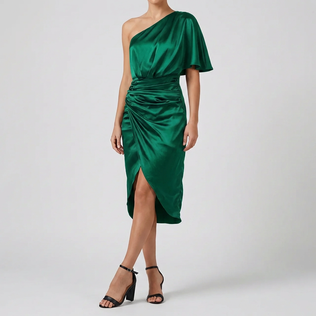 Asymmetrisk Off-Shoulder Klänning