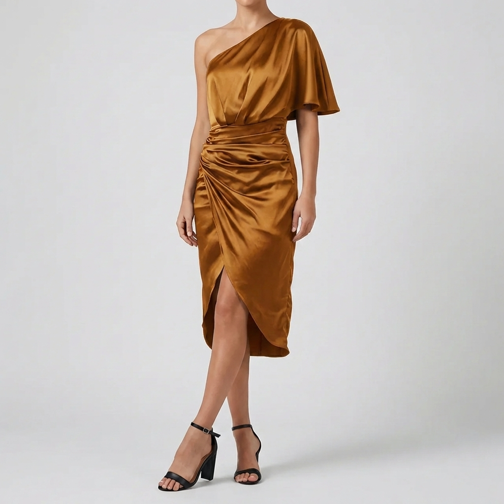 Asymmetrisk Off-Shoulder Klänning