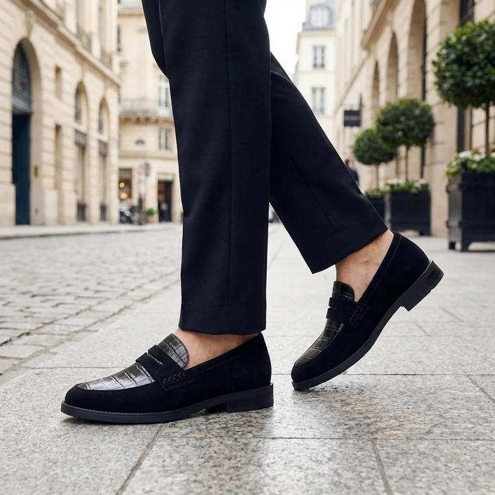 Klassiska Penny Loafer Platta Skor för Män