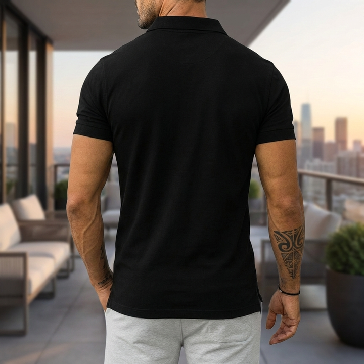T-Shirt med Halv Dragkedja Polo för Män
