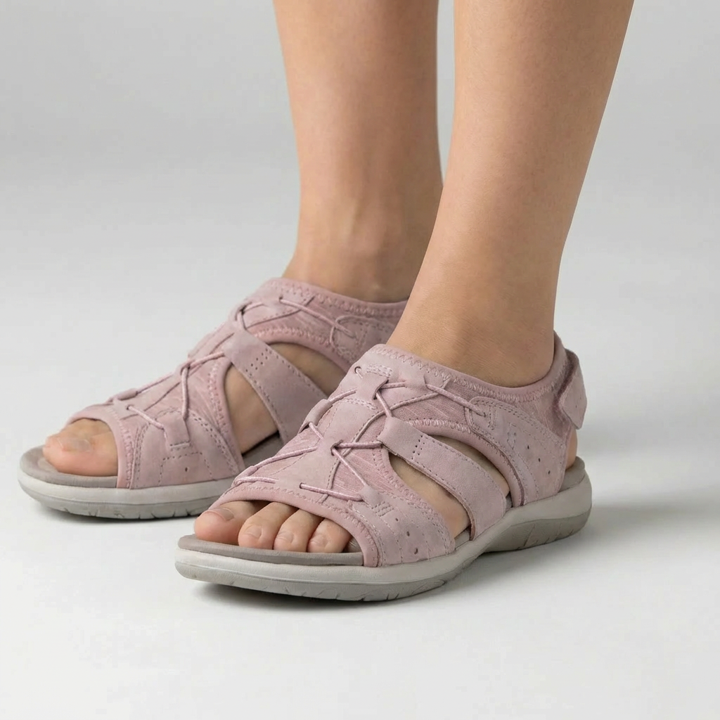 Kvinnor Triple Strap Justerbar Wedge Sandal