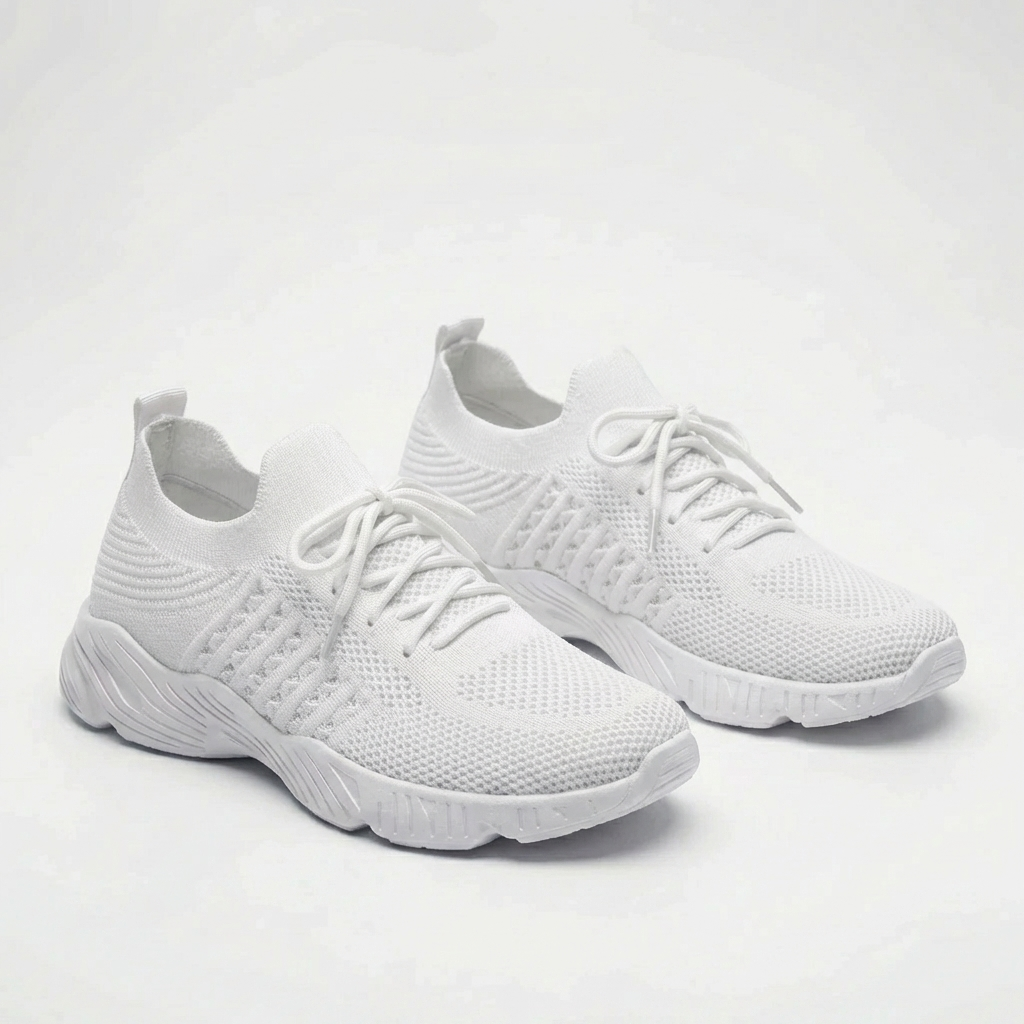 Andningsbar Snörning Stickad Sneaker