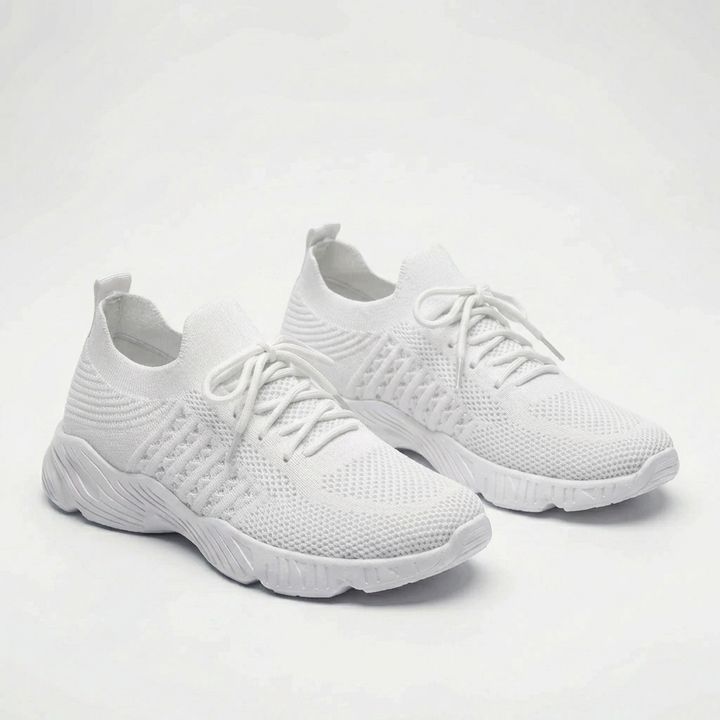 Andningsbar Snörning Stickad Sneaker