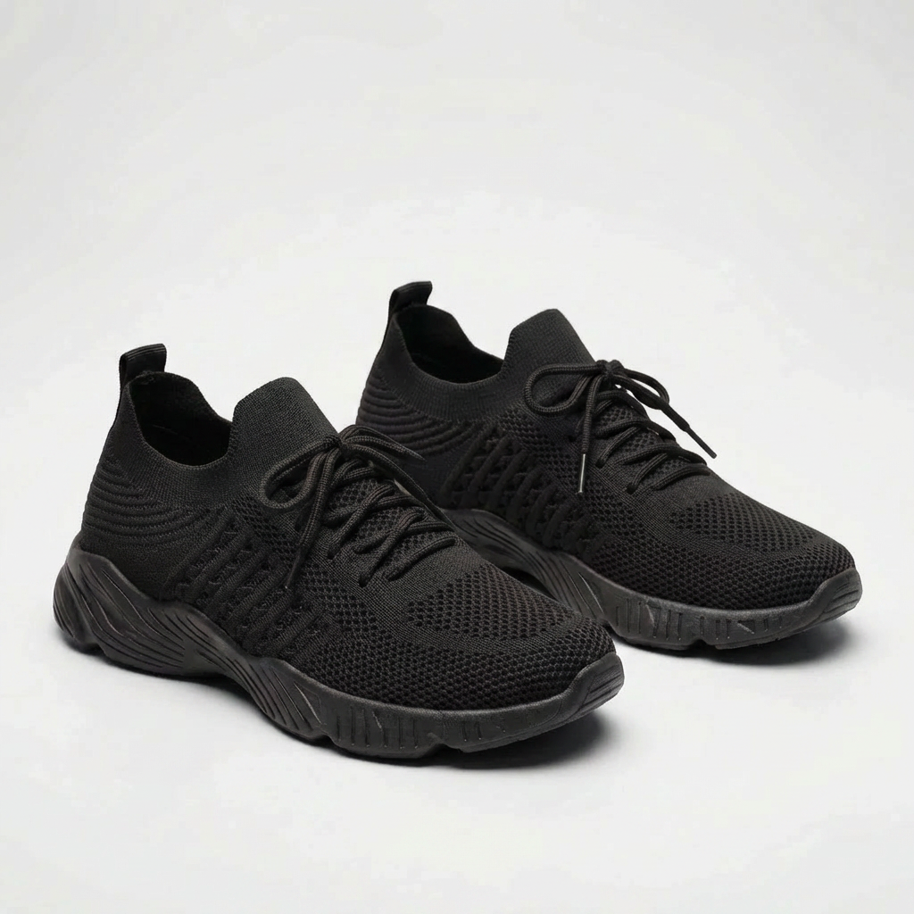 Andningsbar Snörning Stickad Sneaker