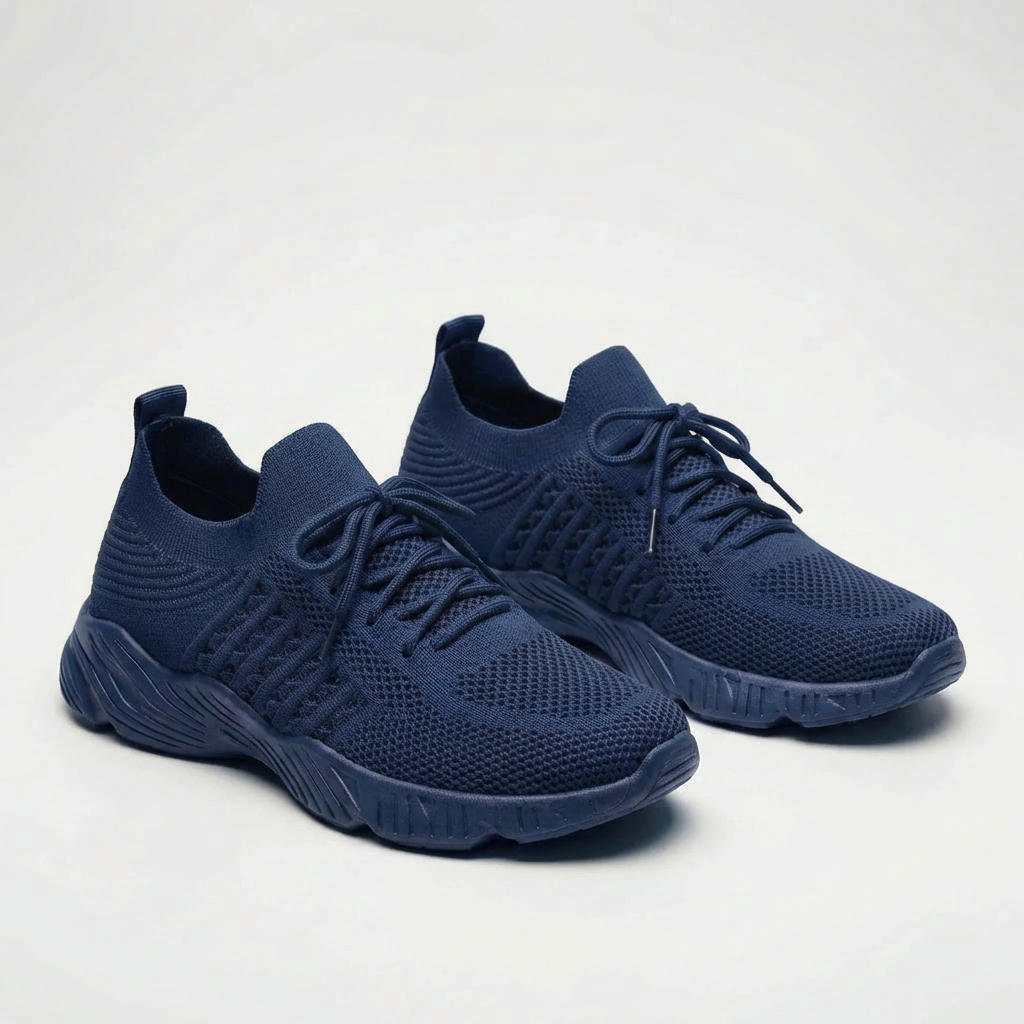 Andningsbar Snörning Stickad Sneaker
