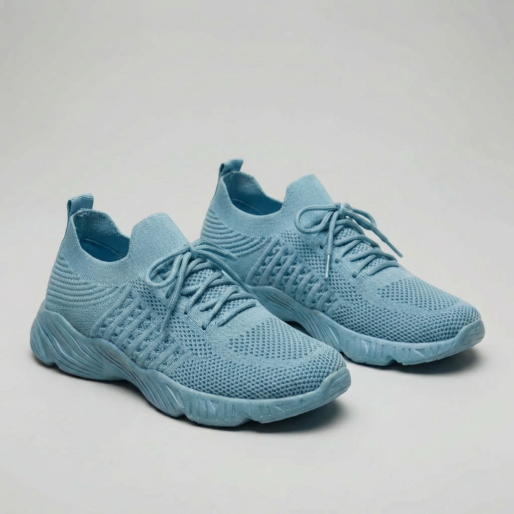 Andningsbar Snörning Stickad Sneaker