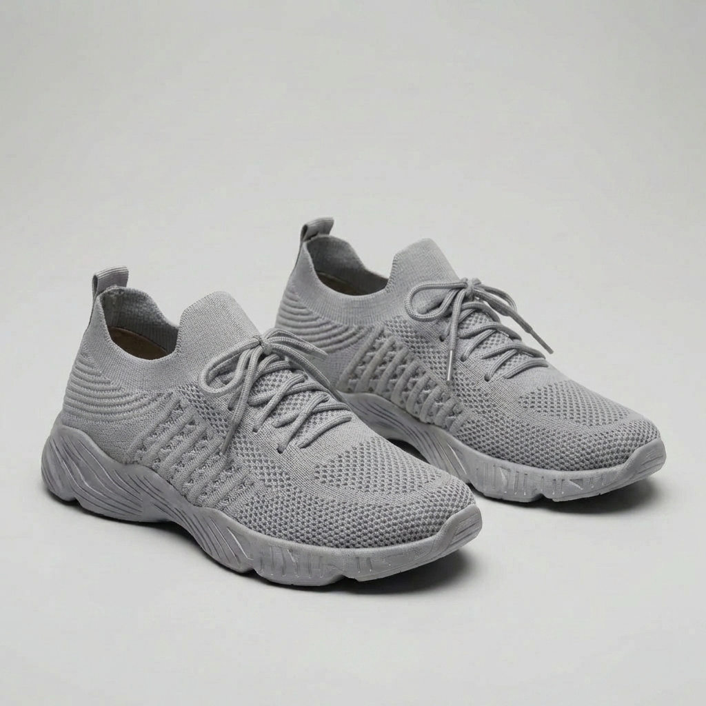 Andningsbar Snörning Stickad Sneaker