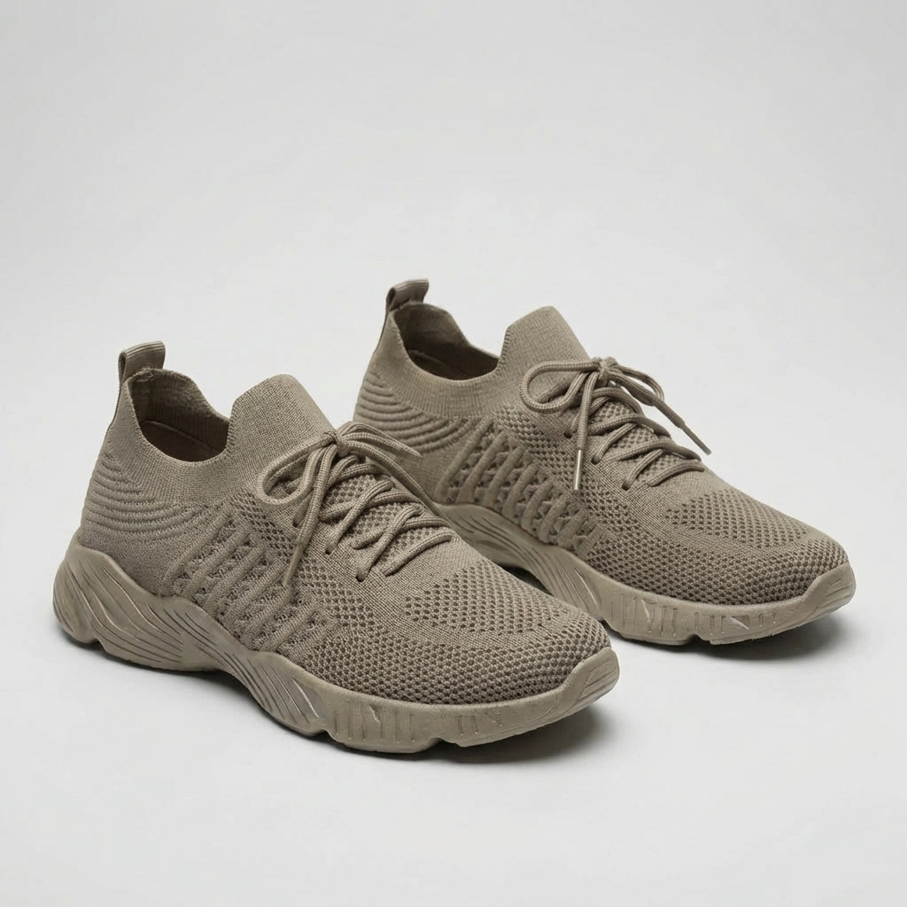 Andningsbar Snörning Stickad Sneaker