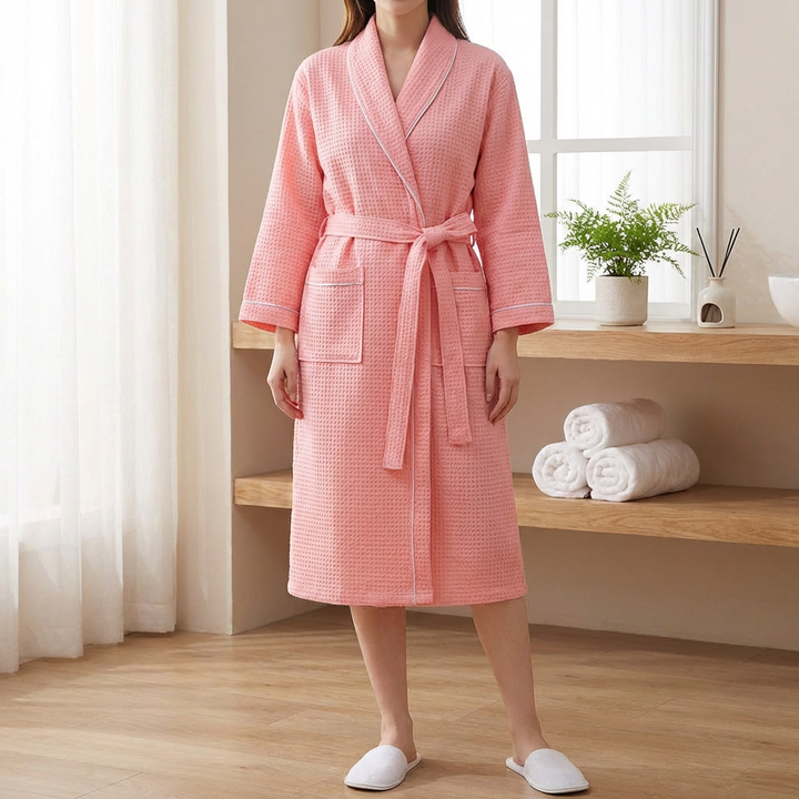 Lättvikts Kimono Bomull Vaffel Badrock