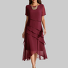 Luxe Chiffon Midi Klänning för Kvinnor