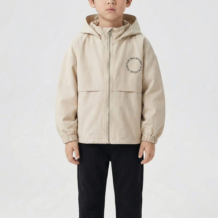 Hooded Kids Winter Jacket With Pockets