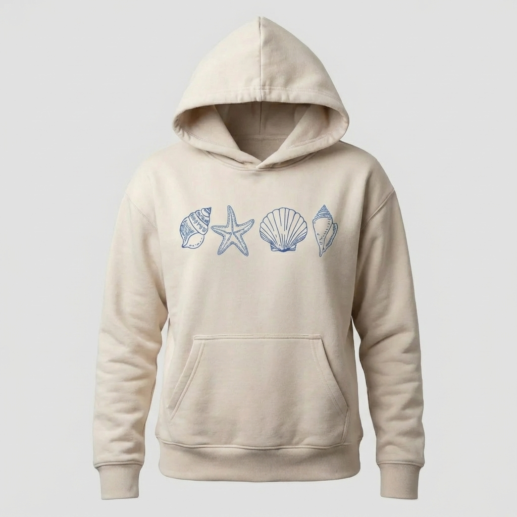 Kvinnors Snäcktryck Hoodie
