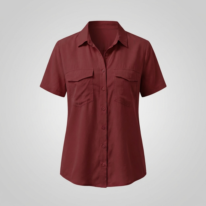 Elegant Kortärmad Blus för Kvinnor