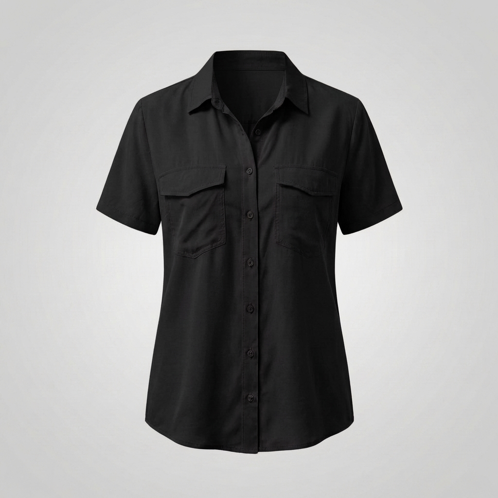 Elegant Kortärmad Blus för Kvinnor