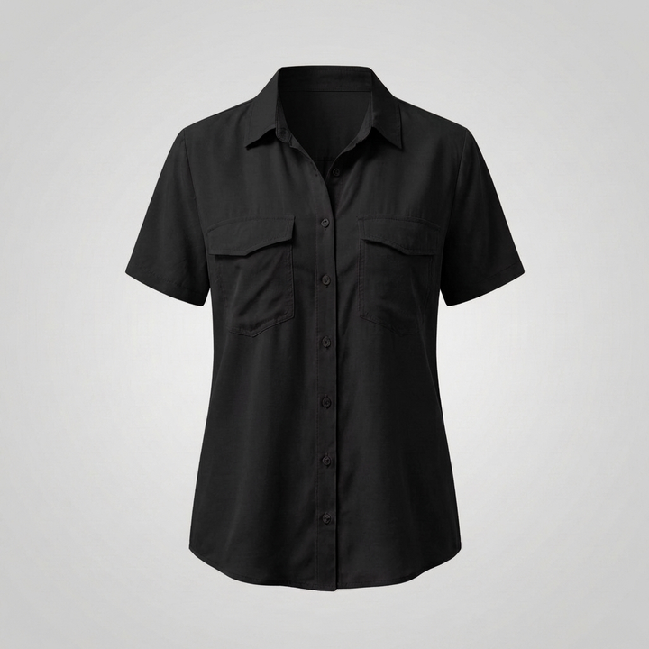 Elegant Kortärmad Blus för Kvinnor