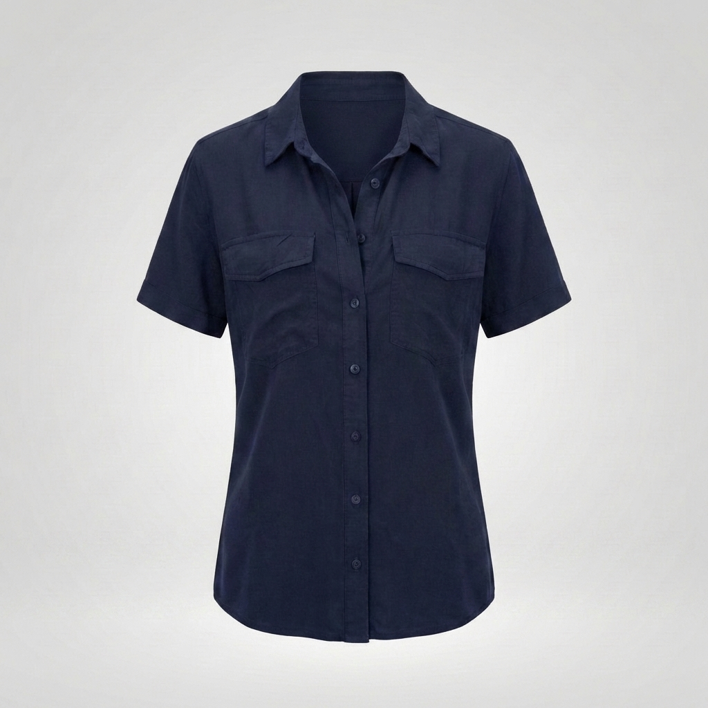 Elegant Kortärmad Blus för Kvinnor