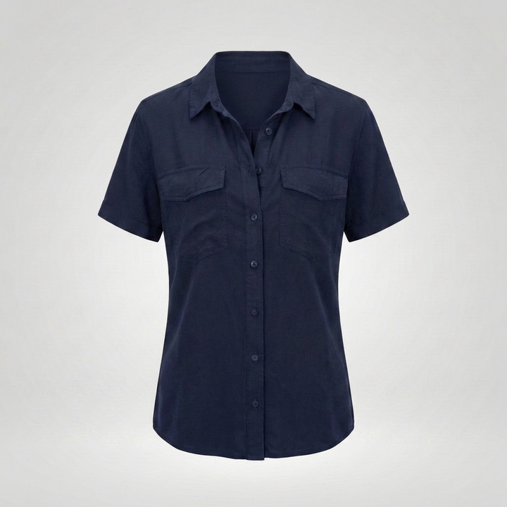 Elegant Kortärmad Blus för Kvinnor