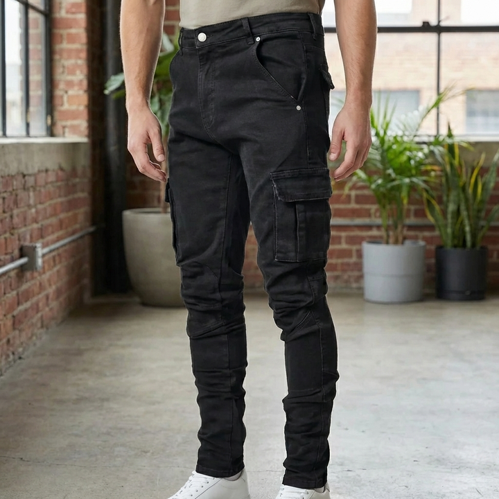 Slim Fit Stretch Cargo Jeans